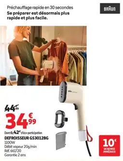 Auchan BRAUN DEFROISSEUR GS3012BG offre