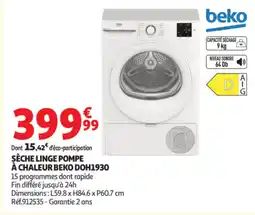 Auchan Beko Sèche linge pompe à chaleur offre