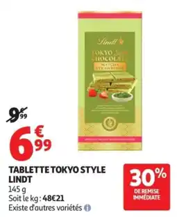 Auchan LINDT TABLETTE TOKYO STYLE offre