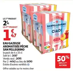 Auchan SAN PELLEGRINO EAU GAZEUSE AROMATISÉE PÊCHE offre