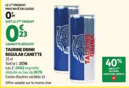 Auchan Taurine drink regular canette offre