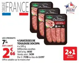 Auchan Socopa Saucisses de Toulouse offre