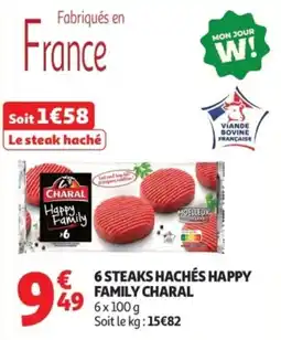 Auchan CHARAL STEAKS HACHÉS HAPPY FAMILY offre