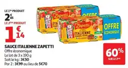 Auchan Zapetti Sauce italienne offre