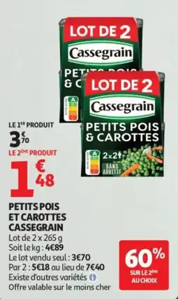 Auchan Cassegrain Petits pois et carottes offre