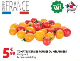 Auchan TOMATES CERISES ROUGES OU MÉLANGÉES offre