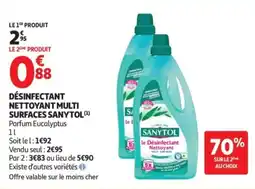 Auchan SANYTOL Désinfectant Nettoyant Multi Surfaces offre