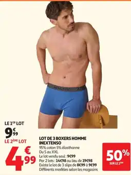 Auchan Inextenso lot de 3 boxers homme offre