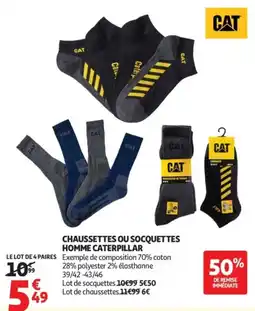 Auchan Cat chaussettes ou socquettes homme offre