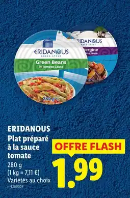 Lidl Eridanous plat préparé à la sauce tomate offre