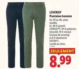 Lidl Livergy pantalon homme offre