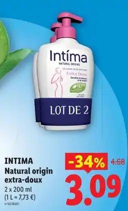 Lidl Intima natural origin extra-doux offre