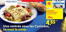 Lidl Eridanous feta grecque aop offre