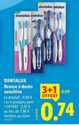 Lidl Dentalux brosse à dents sensitive offre
