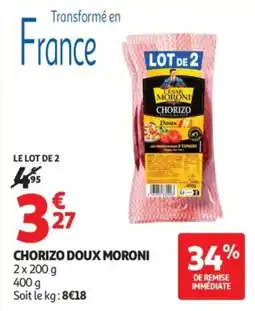 Auchan Moroni Chorizo Doux offre