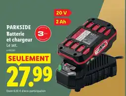 Lidl Parkside batterie et chargeur offre