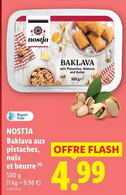 Lidl Nostja baklava aux pistaches, noix et beurre offre
