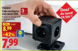 Lidl Tronic cube multiprise avec ports usb offre