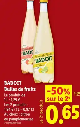 Lidl Badoit bulles de fruits offre
