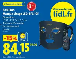 Lidl Sanitas masque visage led, sfc 105 offre