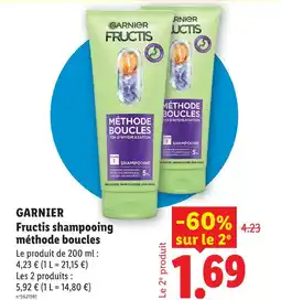 Lidl Garnier fructis shampooing méthode boucles offre