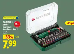 Lidl Parkside set de tournevis à embouts 5 en 1 offre