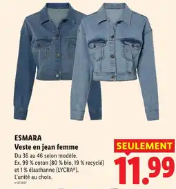 Lidl Esmara veste en jean femme offre