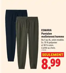 Lidl Esmara pantalon molletonné homme offre