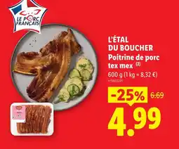 Lidl Poitrine de porc tex mex offre