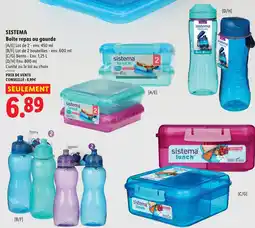 Lidl Sistema boîte repas ou gourde offre