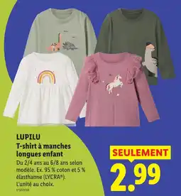 Lidl Lupilu t-shirt à manches longues enfant offre