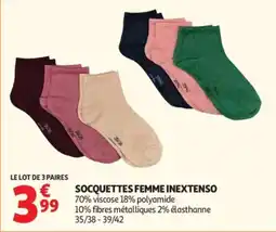 Auchan INEXTENSO SOCQUETTES FEMME offre