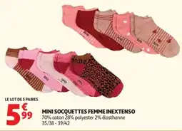 Auchan INEXTENSO MINI SOCQUETTES FEMME offre