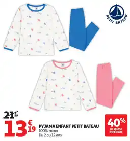 Auchan PETIT BATEAU PYJAMA ENFANT offre