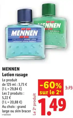 Lidl Mennen lotion rasage offre