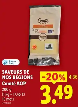 Lidl Saveurs de nos régions comté aop offre