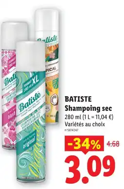 Lidl Batiste shampoing sec offre