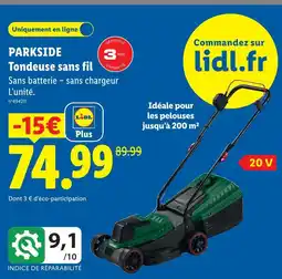 Lidl Parkside tondeuse sans fil offre