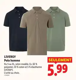 Lidl Livergy polo homme offre