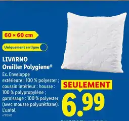 Lidl Livarno oreiller polygiene offre