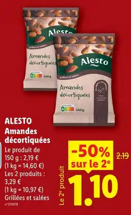 Lidl Alesto amandes décortiquées offre