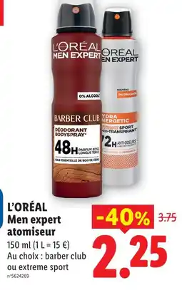 Lidl L’oréal men expert atomiseur offre