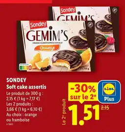 Lidl Sondey soft cake assortis offre