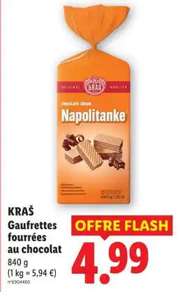 Lidl Kraš gaufrettes fourrées au chocolat offre