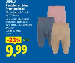 Lidl Lupilu pantalon en laine premium bébé offre