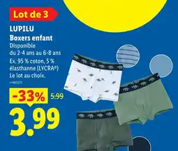 Lidl Lupilu boxers enfant offre