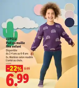 Lidl Lupilu pull en maille fine enfant offre