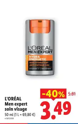Lidl L'oréal men expert hydra offre
