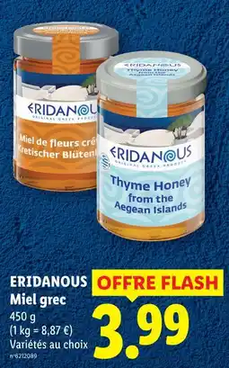 Lidl Eridanous miel grec offre