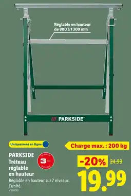 Lidl Parkside tréteau réglable en hauteur offre